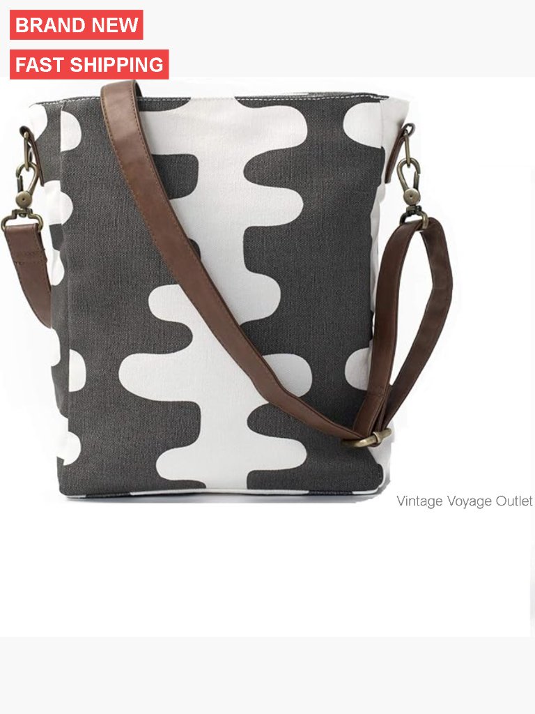 Recycled Canvas Crossbody Sling Bag, Waterproof Lining, Adjustable Vegan